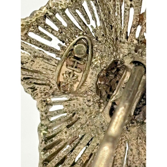 Vintage SOHO Signed Hair Stick Aurora Borealis Floral Jewelry Goldtone Metal HTF - Picture 5 of 16